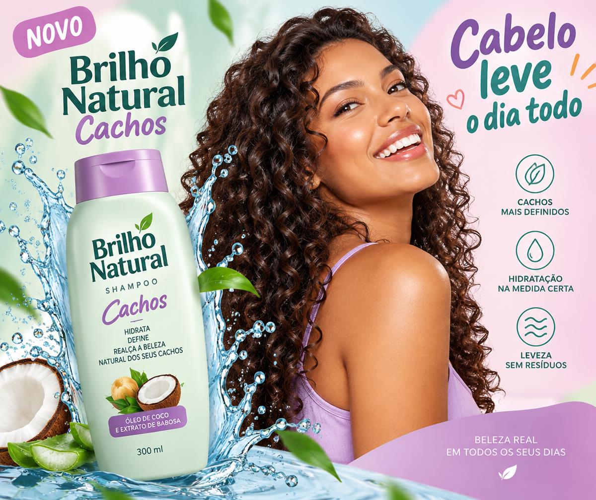 Shampoo Brilho Natural Cachos